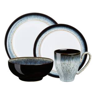 Halo 4-Piece Contemporary Blue Clay Dinnerware Set (Service for 1)