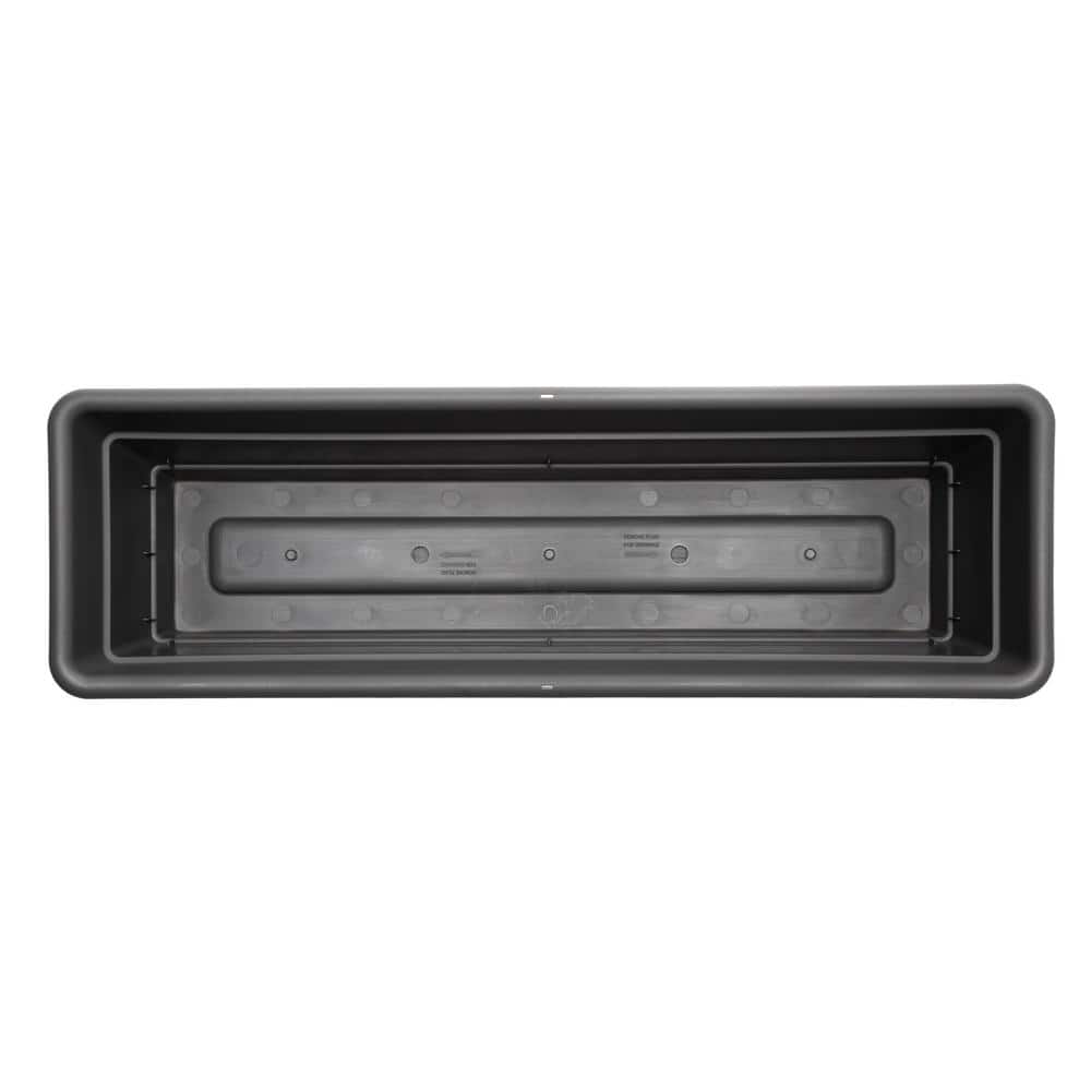 Bloem 24-inch Charcoal Gray Resin Window Box Planter
