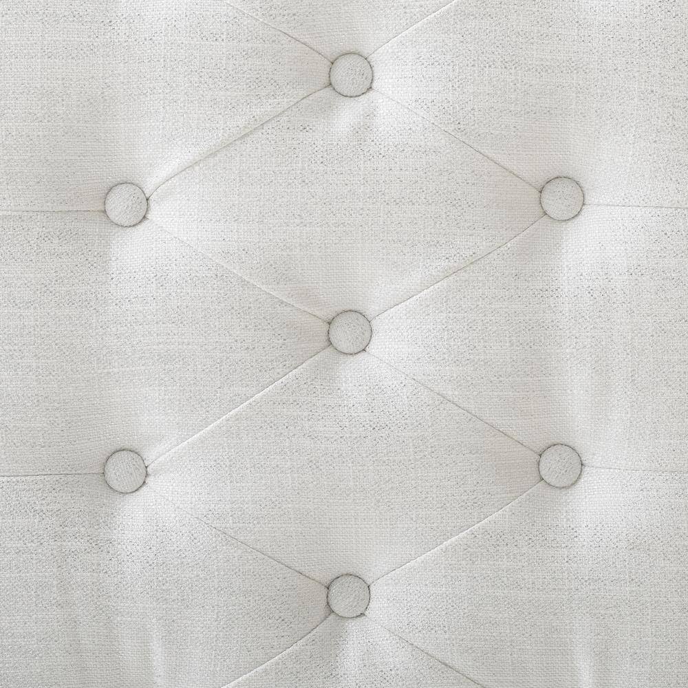 Ella White Tufted Linen Bench with Acrylic Legs
