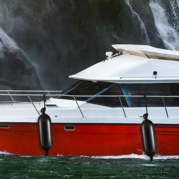 Boat Fenders, 5.5 in. x 20 in. Boat Bumpers for Docking, Inflatable Ribbed Fender, Marine Boat Dock Fender Bumper