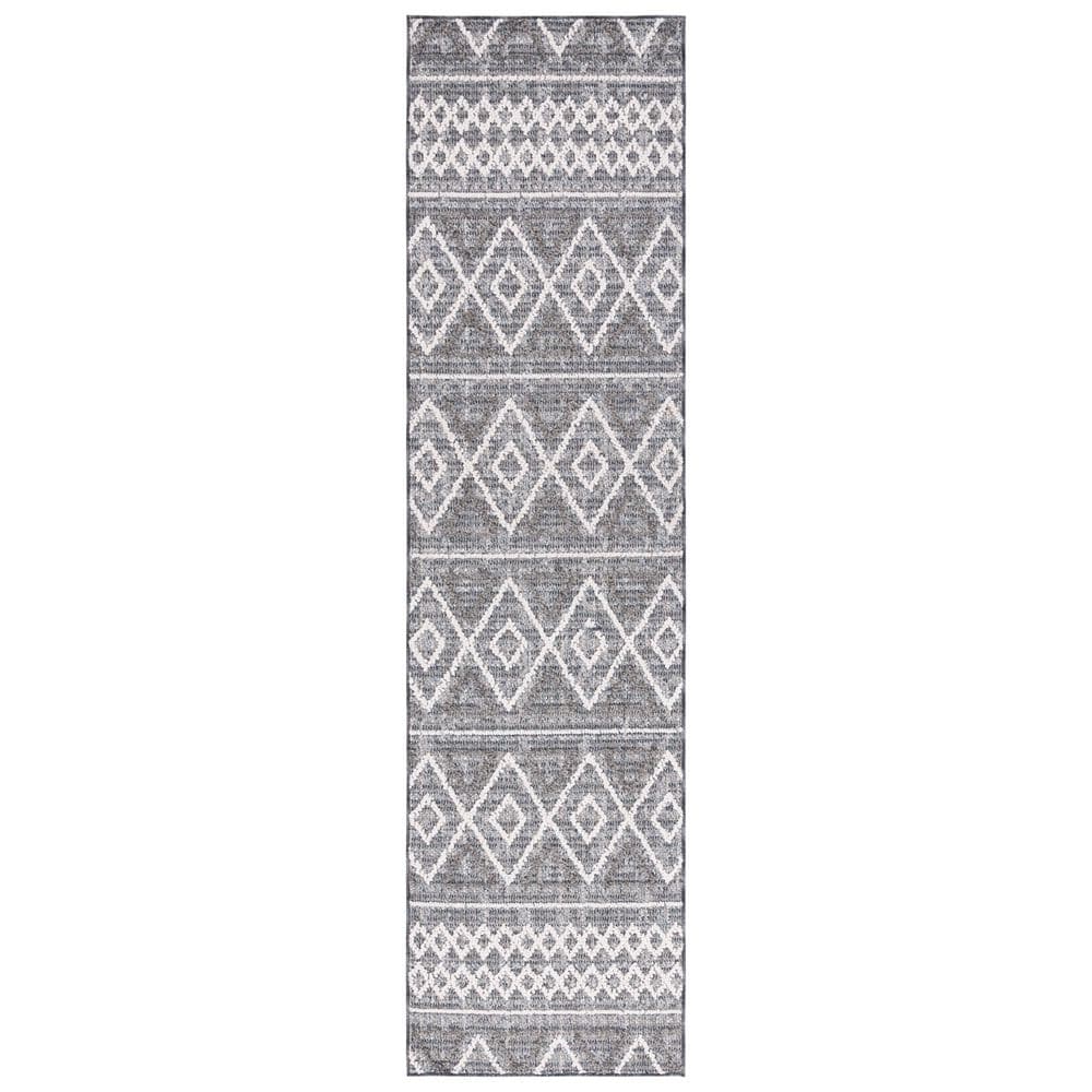 Global Gray/Ivory 2 ft. x 8 ft. Bohemian Diamond Indoor/Outdoor Runner Rug price history on PriceWatchPro