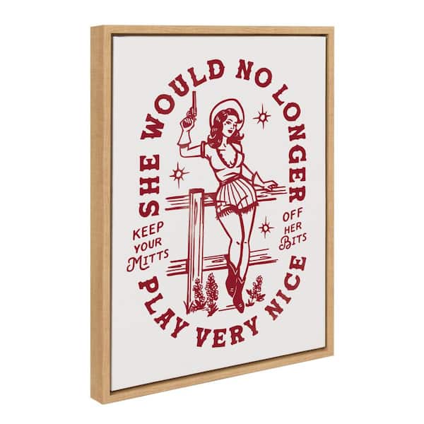 Sylvie Mitts Off by The Whiskey Ginger Natural Framed Art Print 18 in. x 24 in.