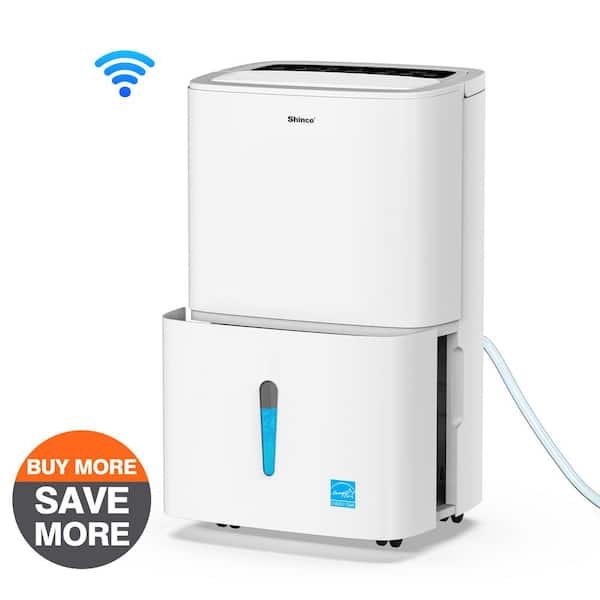 150 pt. 7,000 sq. ft. Portable Dehumidifier in White with Built In Pump, Dual Filters, Auto Defrost, Variable Speeds
