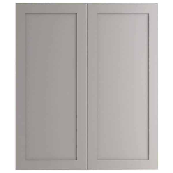 Hampton Bay Edson Shaker Assembled 36x42x12.5 in. Wall Cabinet in Gray