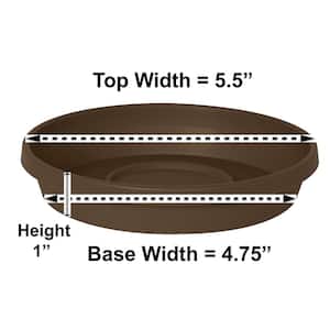 Terra 5.5 in. Chocolate Plastic Plant Saucer Tray