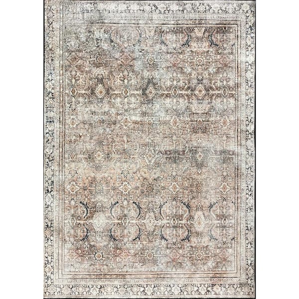 MSI Ginger 60 in. x 84 in. Beige Polyester Cotton Abstract Indoor Area Rug