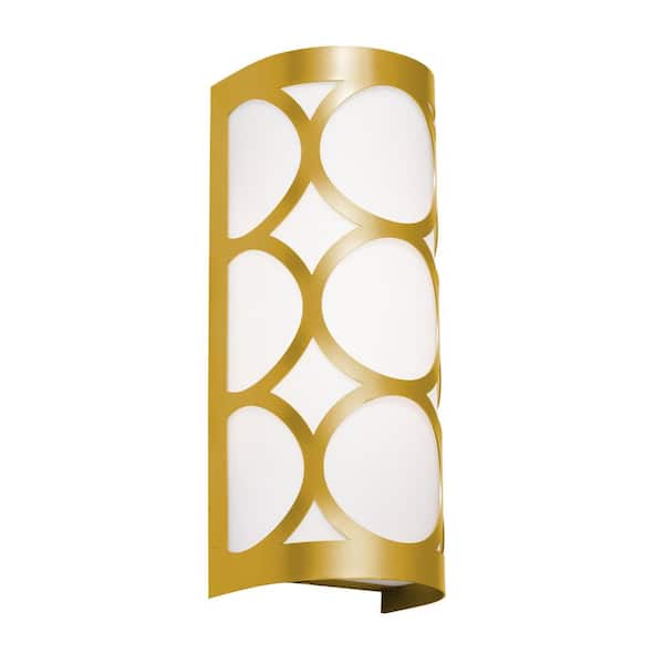 AFX Lake Transitional 1-Light Gold Dimmable Wall Sconce with Acrylic Shade