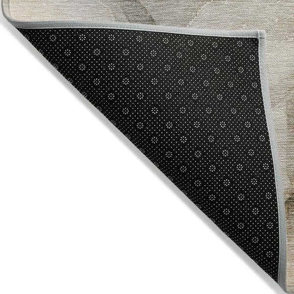 Beige, Brown 8 ft. x 10 ft. Woven Abstract Polyester Rectangle Indoor / Outdoor Area Rug