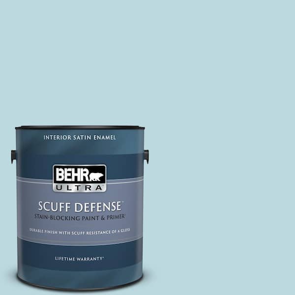BEHR ULTRA 1 gal. #S460-1 Air Blue Extra Durable Satin Enamel Interior Paint & Primer