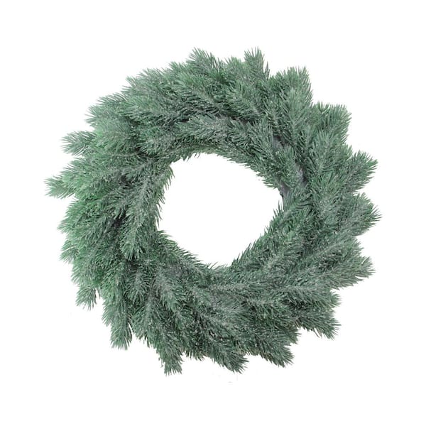 Northlight 16 in. Unlit Decoratively Frosted Green Pine Artificial ...