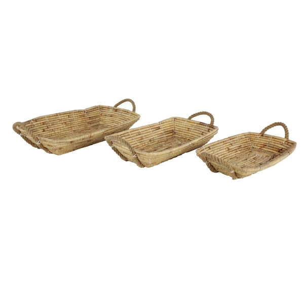 Litton Lane Beige Eclectic Tray (Set of 3)