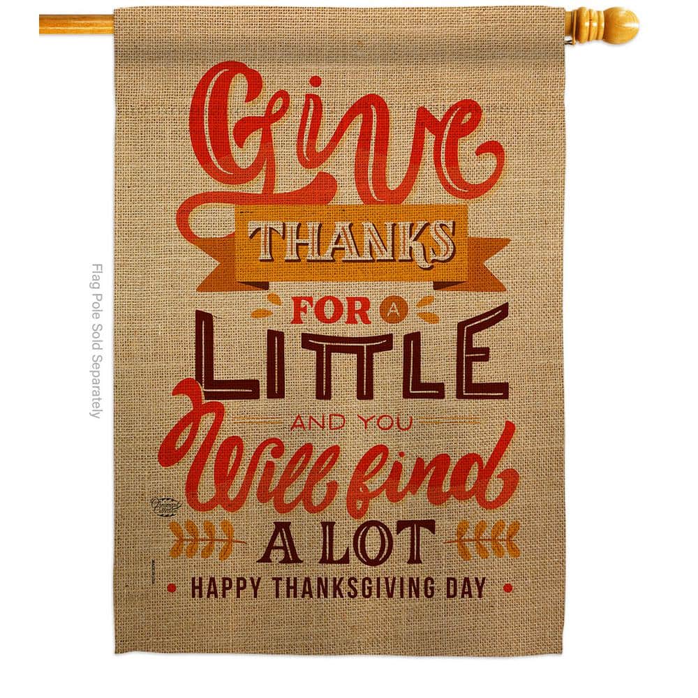 28 x 40 Inch Multicolor Weather Resistant Thanksgiving House Flag