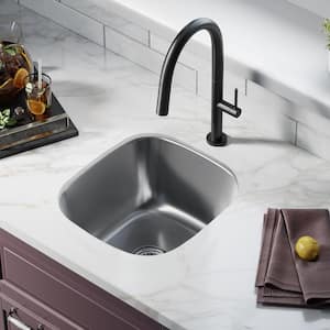 Toulouse Stainless Steel 16 in. Single Bowl Undermount Kitchen Sink