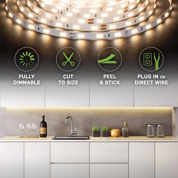 Kitchen Under Cabinet Lighting Kit LED Bar Fixture COOL White LEDs 6W per  Ft custom – 21 LED