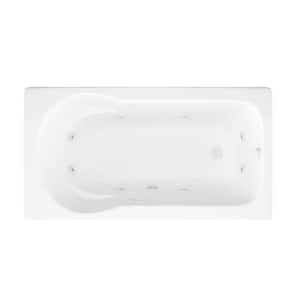 Zircon 5 ft. Right Drain Rectangular Drop-in Whirlpool Bathtub in White