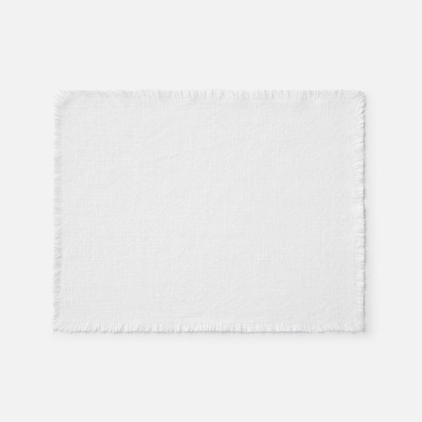 Company Cotton Solid Fringe 20 in. x 14 in. White Placemat (Set of 4)