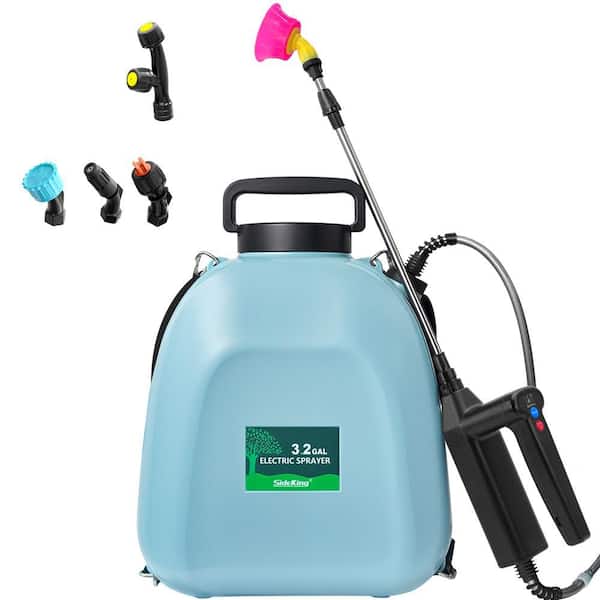 3.2Gal Battery Powered Backpack Electric Sprayer,5 adjustable nozzles, 41in Telescopic Wand,For Lawn,Garden,Home