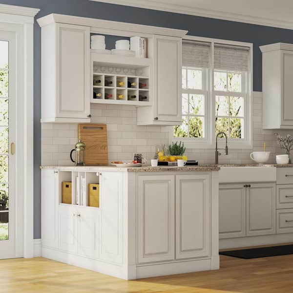 Cambridge White Shaker Assembled Flex Wall Cabinet with Shelves and Dividers (30 in. W x 12.5 in. D x 18 in. H)