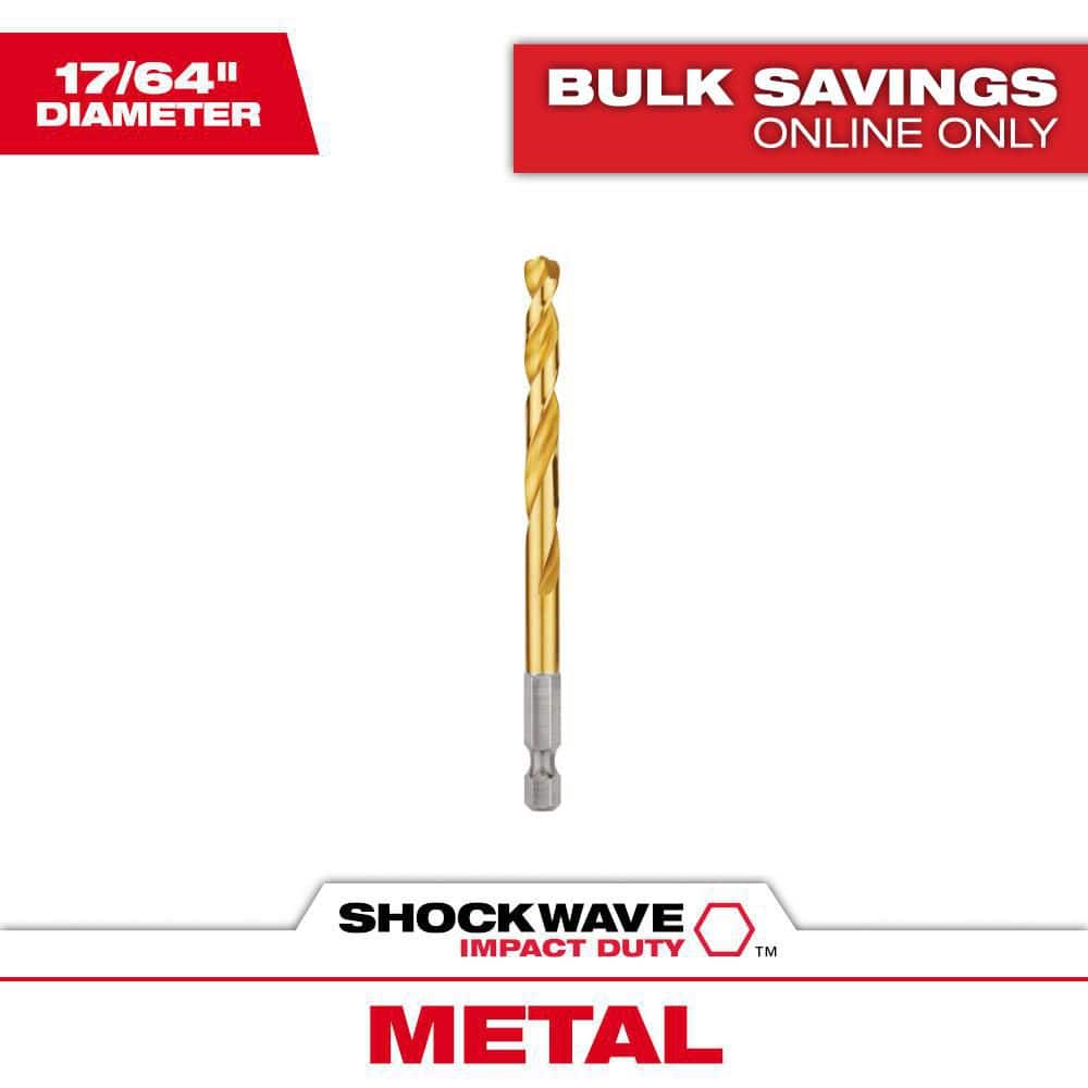 Milwaukee SHOCKWAVE 17/64 in. Titanium Twist Drill Bit 48-89-4614