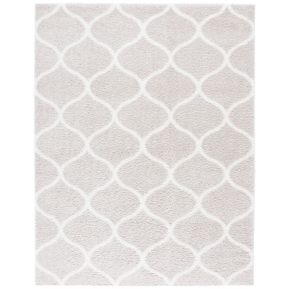 Tahoe Shag 8 ft. x 10 ft. Silver/White Trellis Modern Area Rug price history on PriceWatchPro