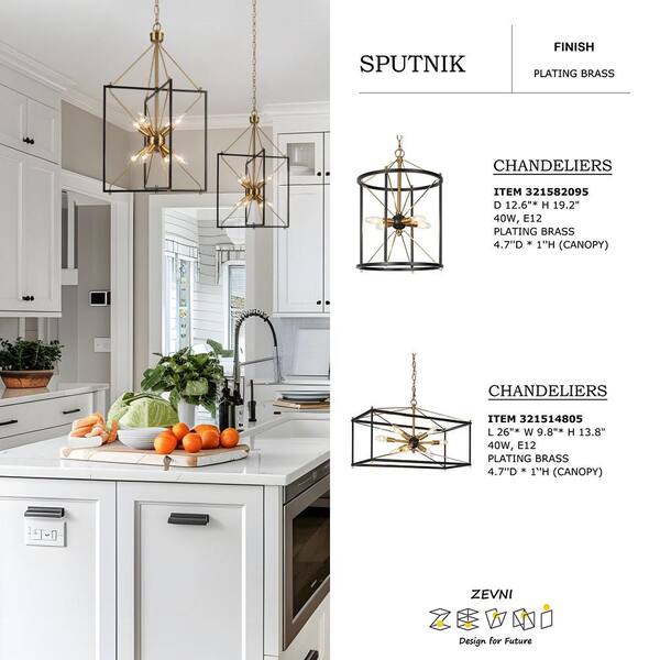 GARNI オニキスSquare Pierce Reviews for Zevni 8-Light Brass Gold Island Chandelier