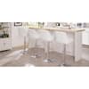 VECELO White Modern Bar Chair with Back Adjustable Swivel Bar Stools Set of 2 Kitchen Island Bar Chair Counter Height KHD-C09-WHT