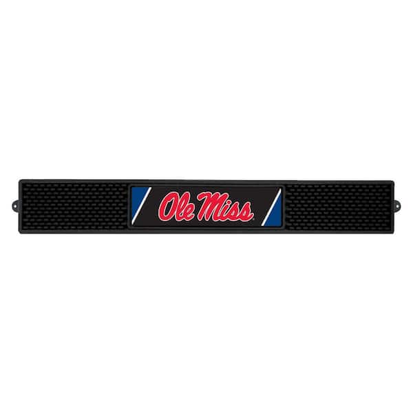 FANMATS NCAA- 3.25 in. x 24 in. Black University of Mississippi (Ole Miss) Drink Mat