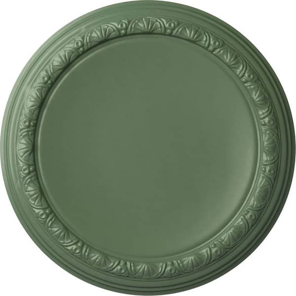 Ekena Millwork 19-1/2" x 1-3/4" Carlsbad Urethane Ceiling (Fits Canopies upto 14-1/4") Hand-Painted Athenian Green