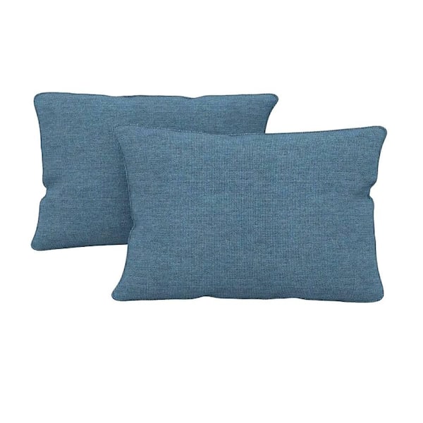 20x10 Sunbrella Spectrum Denim Outdoor Lumbar Pillow, (Set of 2)