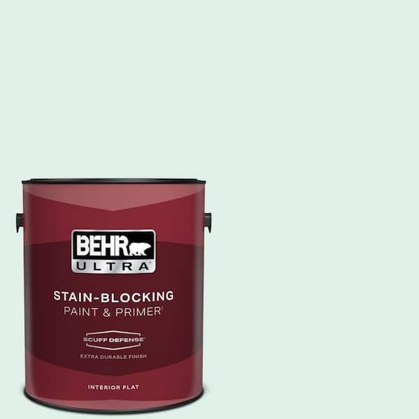 BEHR ULTRA 1 gal. #490C-1 Ice Cube Extra Durable Flat Interior Paint & Primer