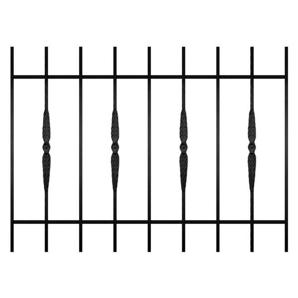 Unique Home Designs Cottage Rose 48 in. x 36 in. Black 9-Bar Window Guard-DISCONTINUED