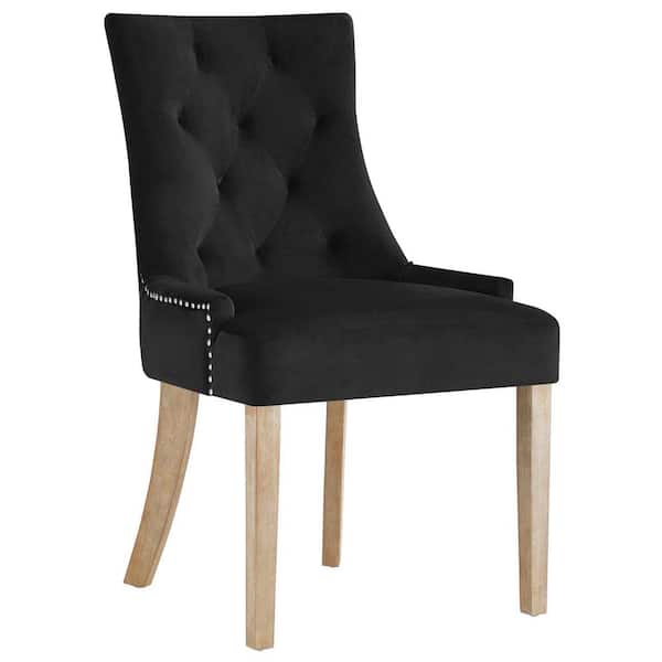 MODWAY Pose Black Upholstered Fabric Dining Chair