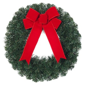 20 in. Noble Pine Artificial Wreath with Red Bow