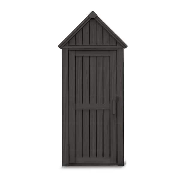 2.5 ft.W x 2 ft.D Resin Plastic Outdoor Storage Shed 5 sq. ft. Storage Box Cabinet with Sloping Roof,Lockable Door,Hooks