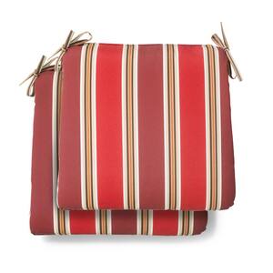 20 in. x 19 in. x 3.5 in. Chili Stripe Square Outdoor Seat Cushion (2 Pack)