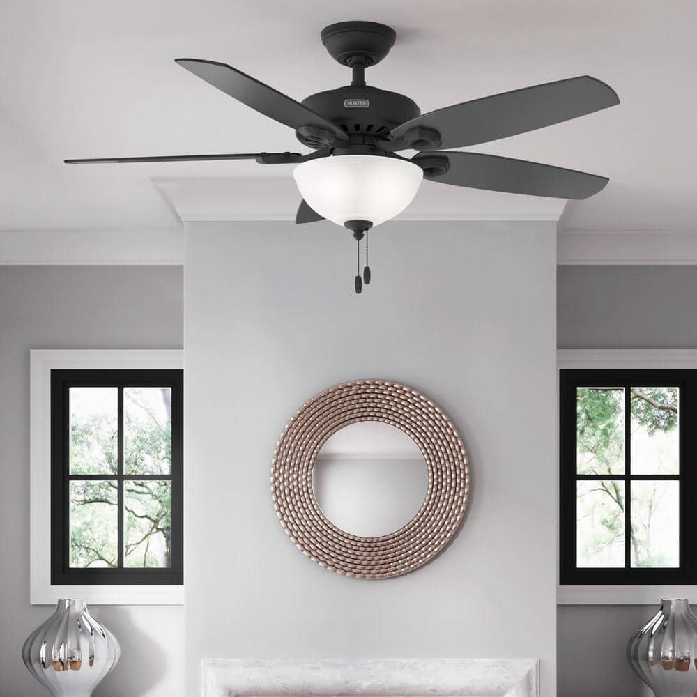 Hunter Builder Deluxe 52 in. Indoor Matte Black Ceiling Fan with