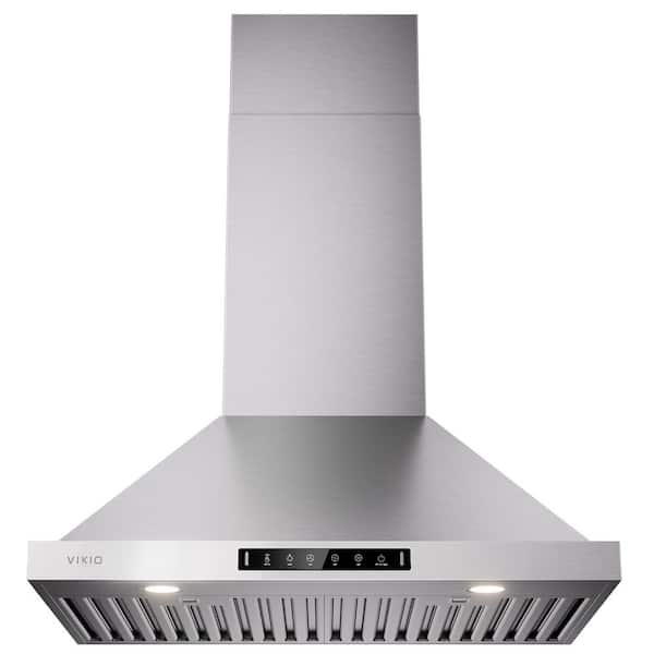30 in. 900 CFM Convertible Wall Mount Range Hood in Stainless Steel with Charcoal Filter Gesture Control and Low Noise