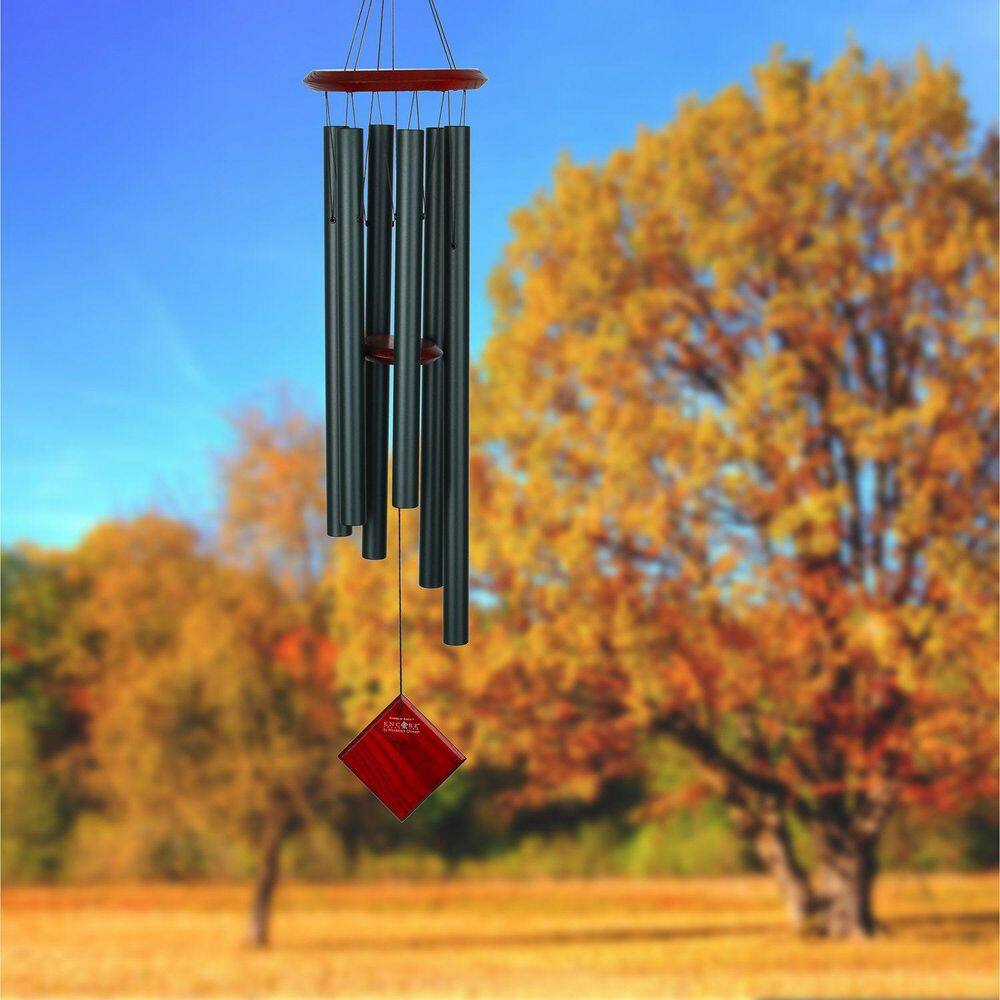 Evergreen 37" Green Aluminum and Wood Wind Chime