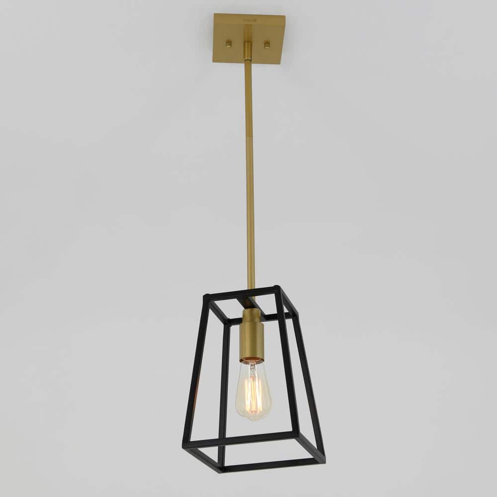 Carter 1 Modern Mini Pendant Light in Black and Gold