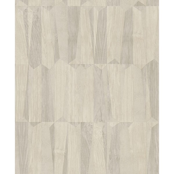 Unbranded Fusion Collection Geo Point Wood Effect Motif Cream/Grey Matte Finish Non-Pasted Vinyl on Non-Woven Wallpaper Sample