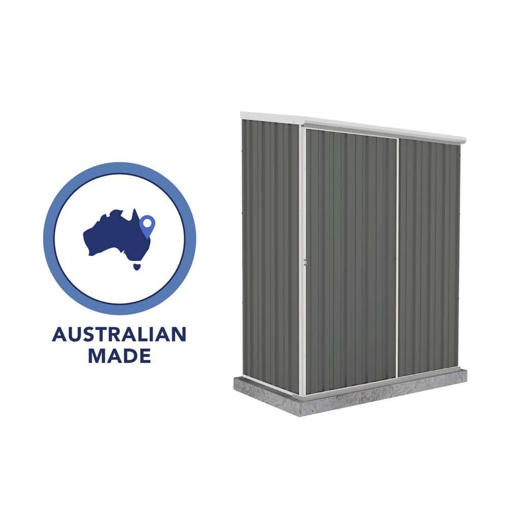 Woodland Gray 5x3 ft Galvanized Steel Sliding Door Storage Shed