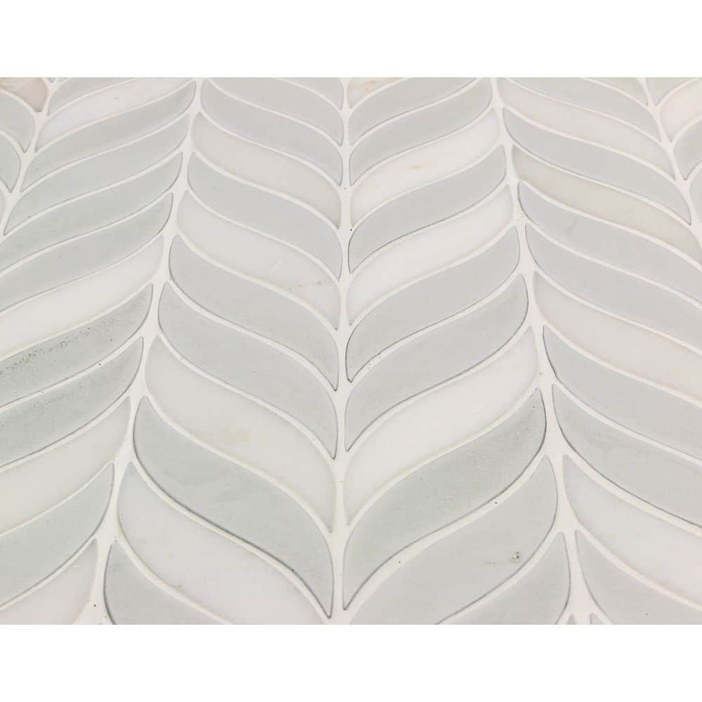 Glacier White Ceramic Fish Scale Mosaic Wall Tile