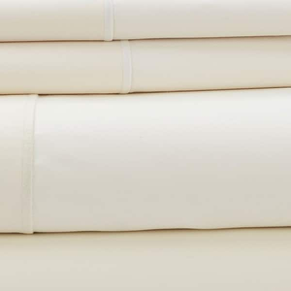 Martex 400 Thread Count Solid Sateen Cotton Ivory Full Sheet Set