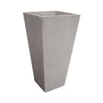 Sonata 14 in. W x 27.5 in. H Concrete Grey Color Rubber Self-Watering Planter