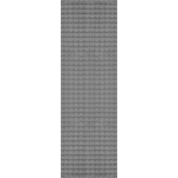 CloudSoft Grey 2 ft. x 7 ft. Non Slip Rubber Back Polyester Solid Indoor Area Rug