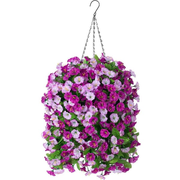 25 in. Purple Indoor/Outdoor Artificial Artificial morning glory