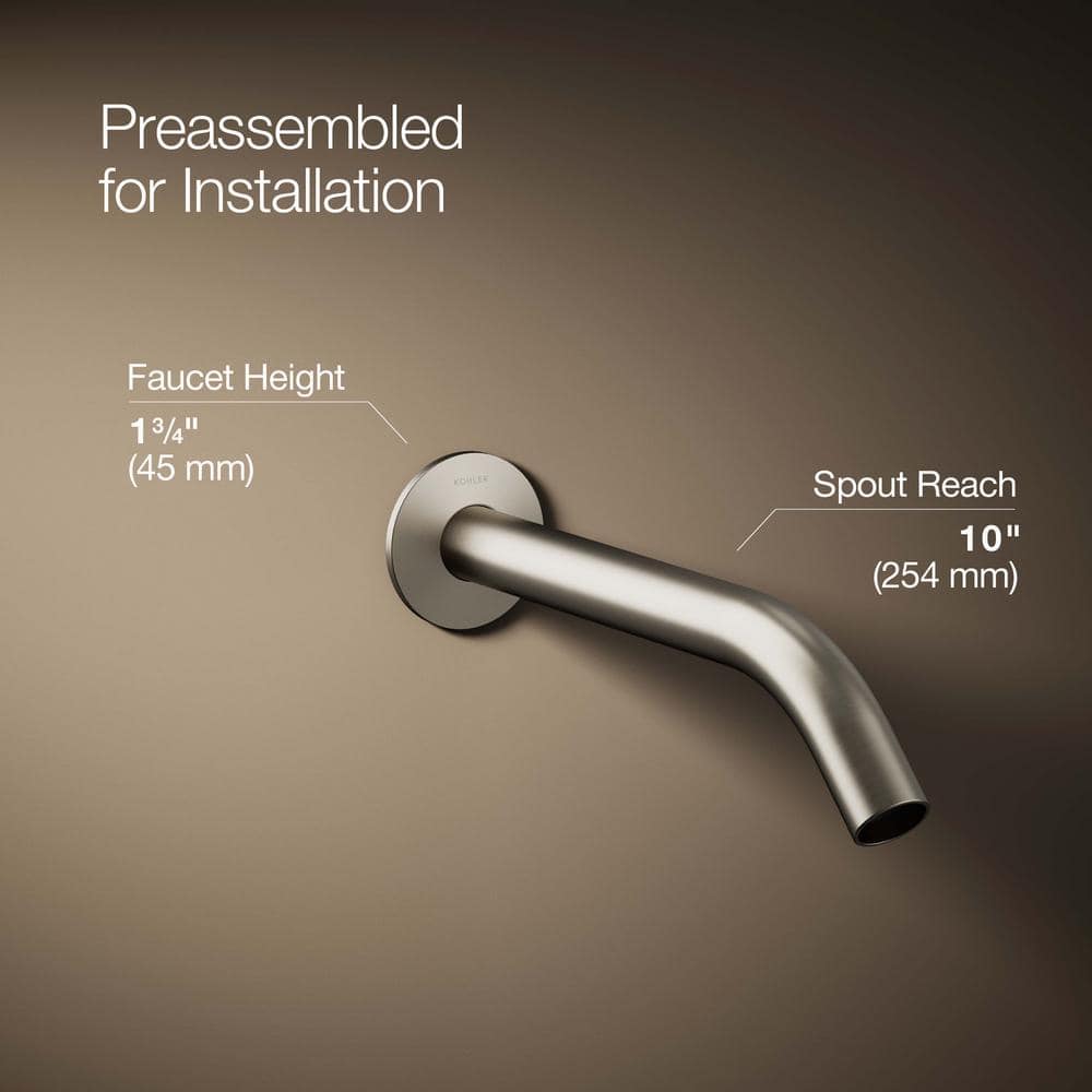 Modern Wall-Mount Bathroom Sink Faucet in Vibrant Brushed Nickel