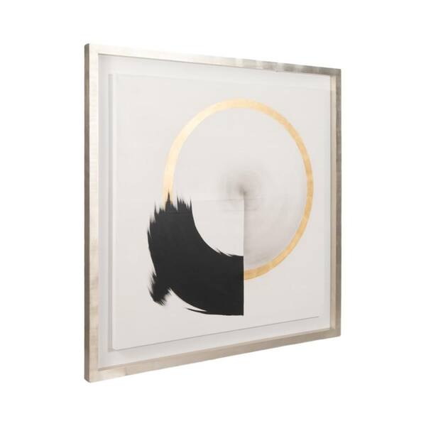 パピヨン　アート・グラフィック Liv & Skye Silver Framed Circle Fan Canvas Art Print 71 in