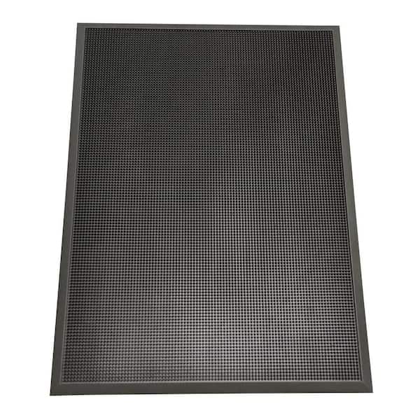 Rubber-Cal Dura-Scraper Checkered 60 in. x 36 in. Black Rubber Door Mat  03-235-CH - The Home Depot