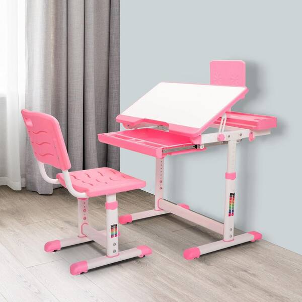 pink plastic desk